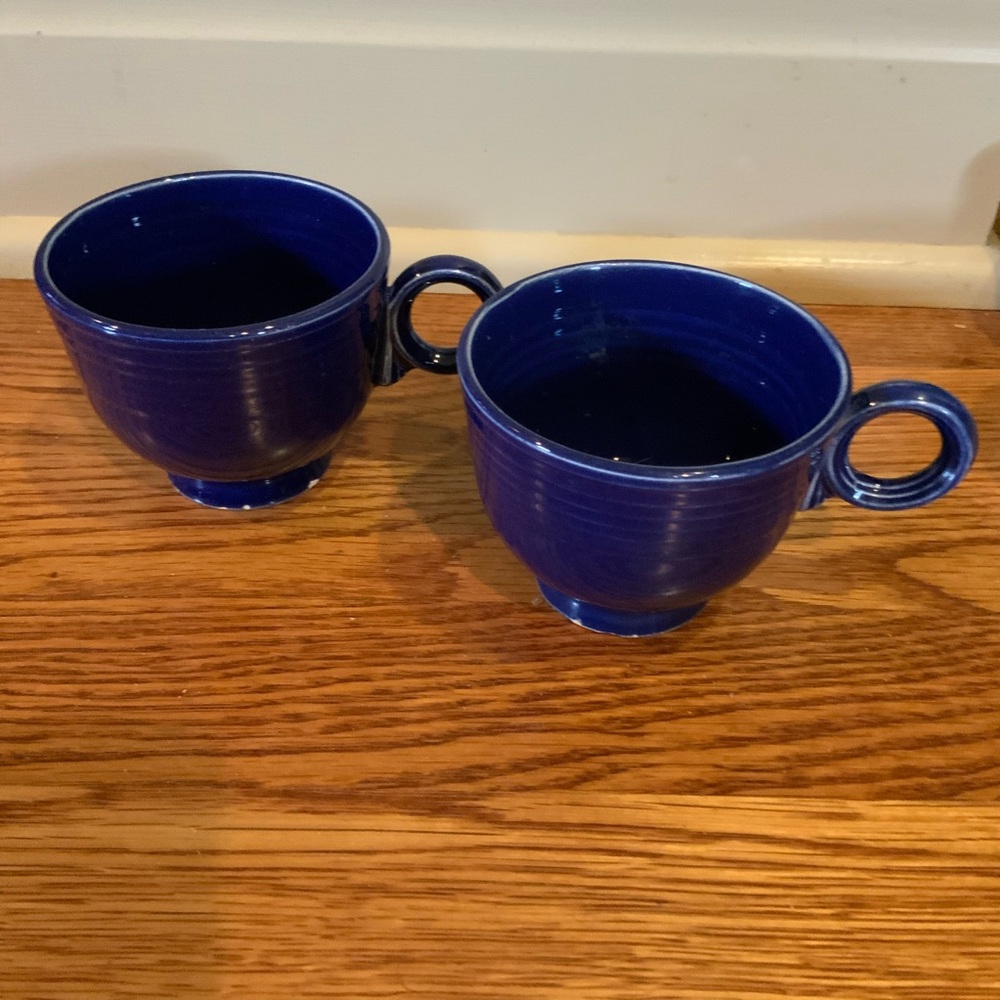 Fiesta Cup Ring Cobalt Blue Set Lot 2 Fiestaware